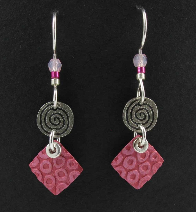 Circle with square earrings